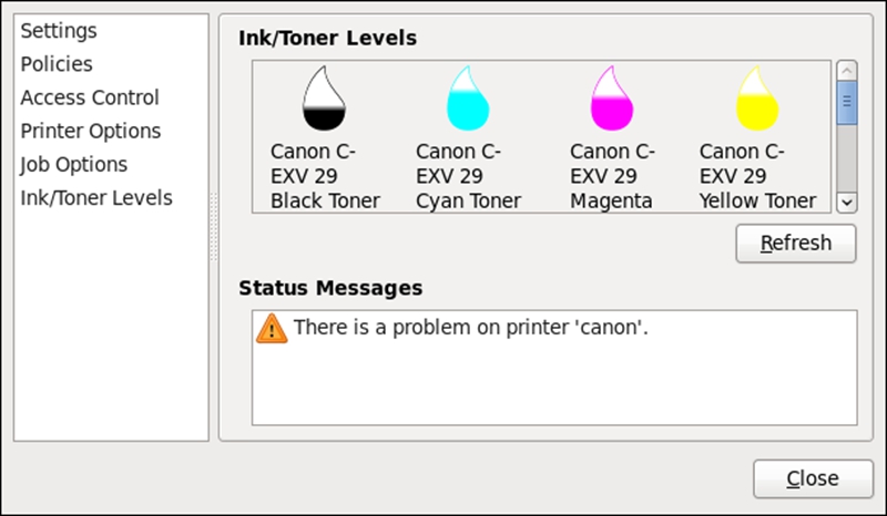 How to check ink levels on canon laser printer